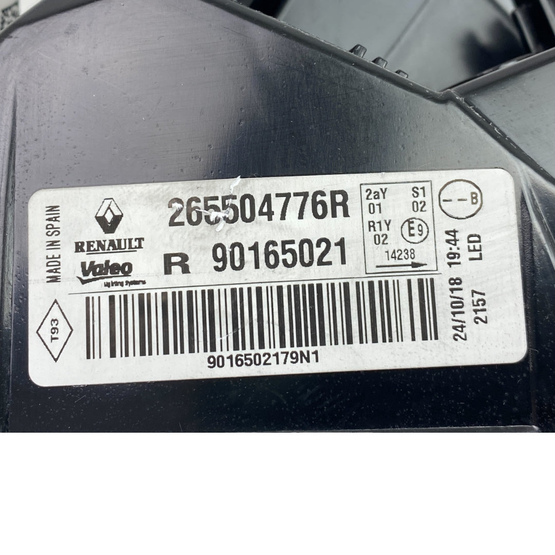 Pièce d'origine Feu arrière droit pour Renault Kadjar Facelift 265504776R