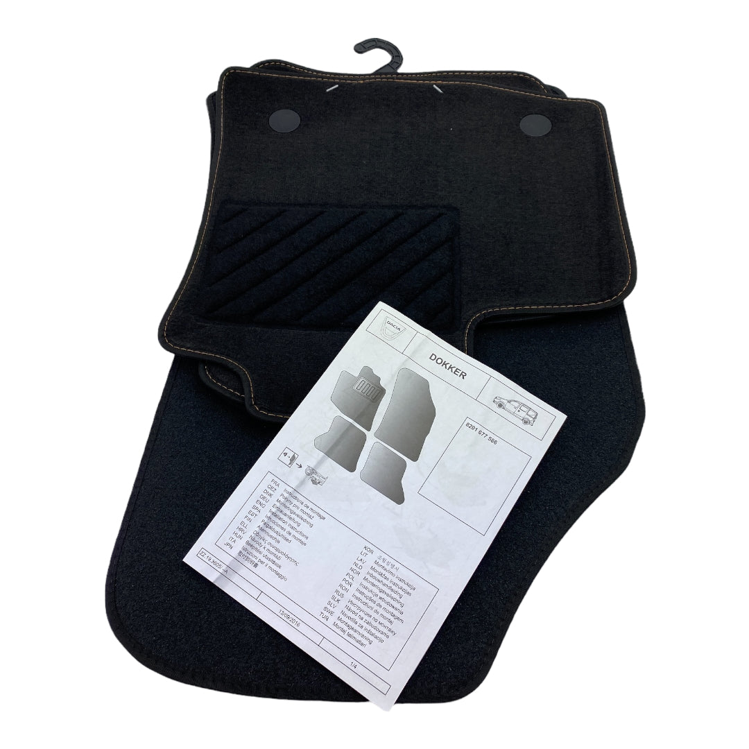 Pièce d'origine Jeu de tapis de sol en velours pour Dacia Dokker 8201677586
