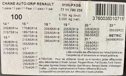 Pièce d'origine Chaînes neige Polaire Grip 100 PXGB 7711780258