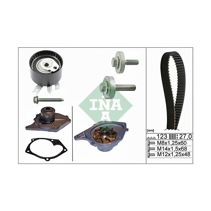Kit de distribution avec pompe à eau INA 530019730