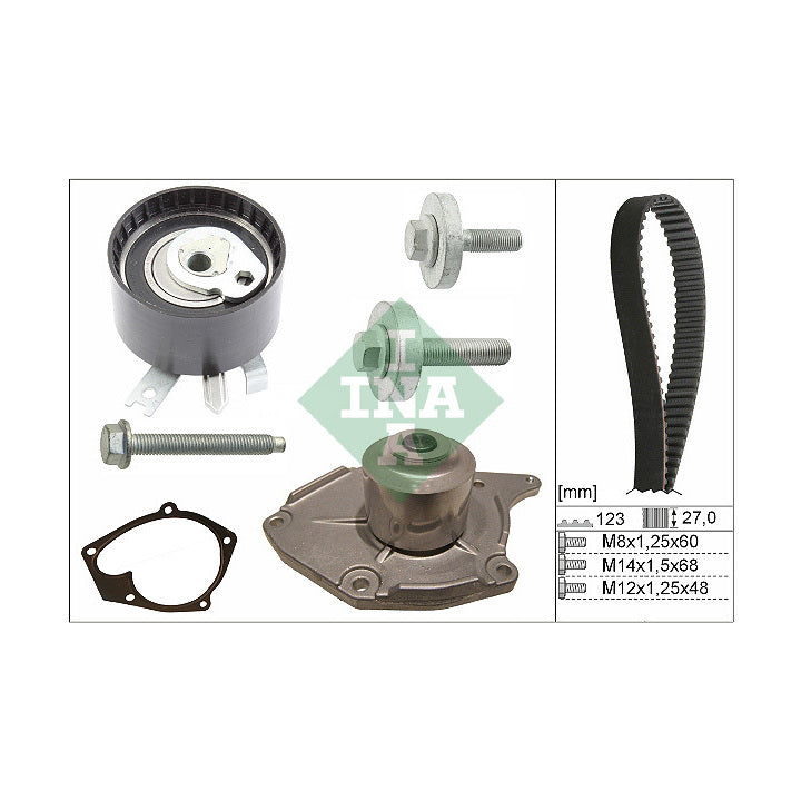 Kit de distribution avec pompe à eau INA 530019731