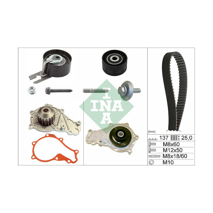 Kit de distribution avec pompe à eau INA 530037530