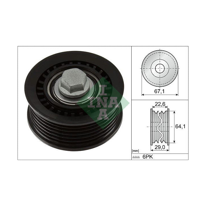 Galet enrouleur de courroie d’accessoires INA 532107610