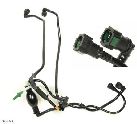 Circuit de carburant avec poire d’amorçage — Citroën et Peugeot 1.4 HDi, version 44543 — KP 44543 — vue 1