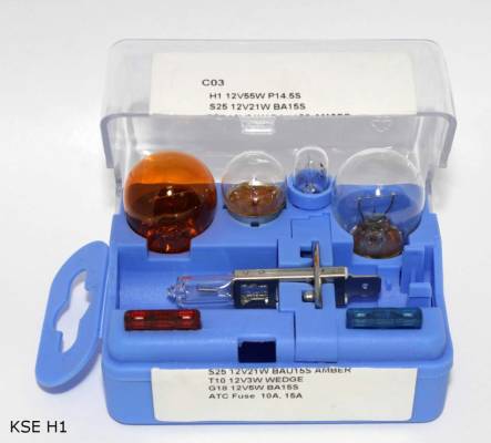 Coffret d’ampoules de rechange H1 — petit modèle C03 — KSE H1 ZESTAW M — vue 1