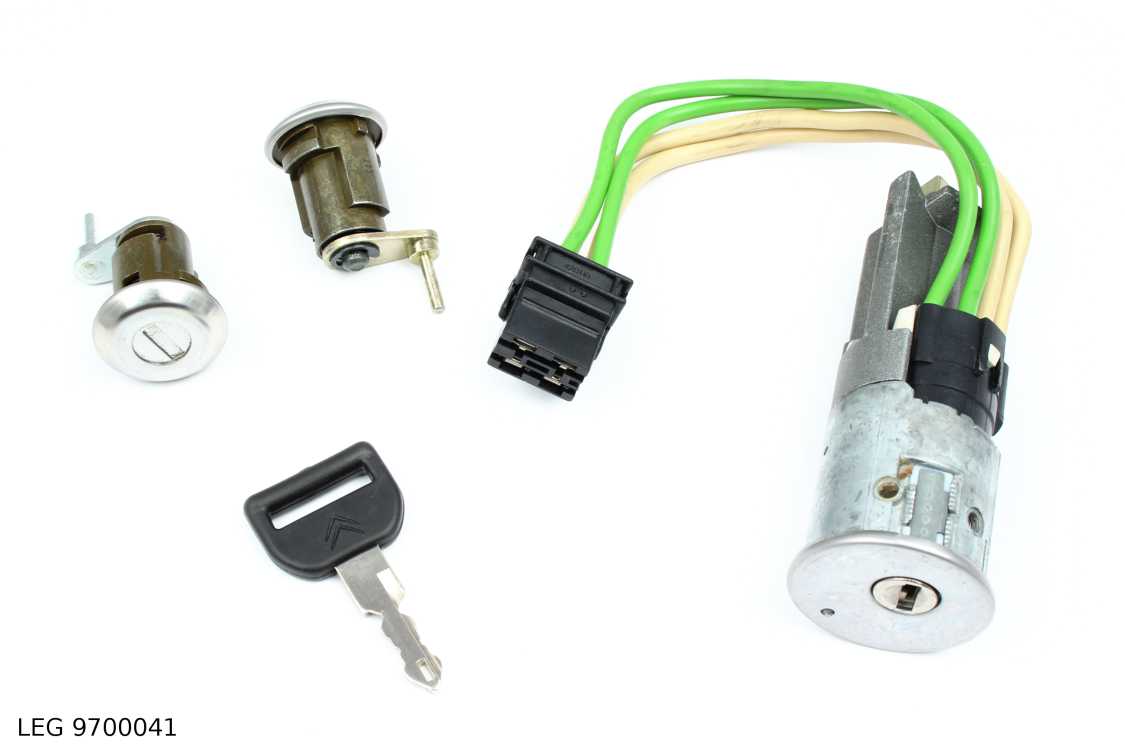 Kit de barillets de portes et antivol de direction pour Citroën C15 à partir de 1984 — une clé — LEG 9700041 — vue 1