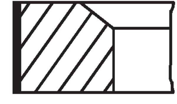 Dessin technique du fabricant — Jeu de segments de piston — MAHLE 022 10 N0