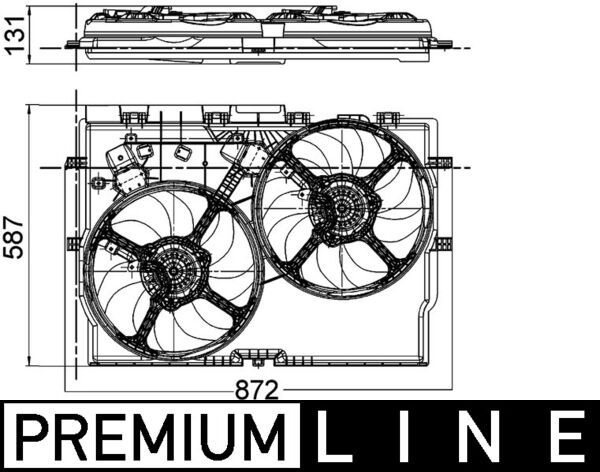 Dessin technique du fabricant — Ventilateur de refroidissement moteur — MAHLE CFF 228 000P