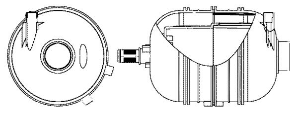 Dessin technique du fabricant — Vase d’expansion de liquide de refroidissement — MAHLE CRT 10 000S
