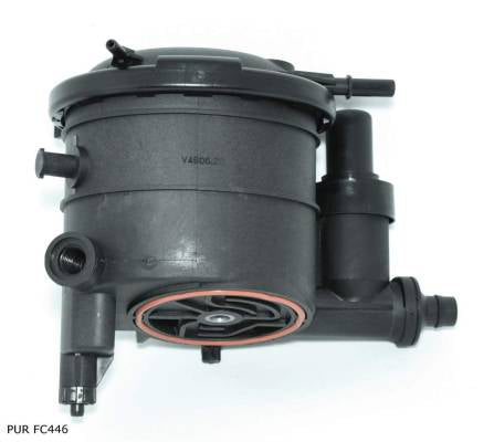 Boîtier complet de filtre à carburant Purflux FC446 pour Citroën et Peugeot 1.9 D DW8 — PUR FC446 — vue 1