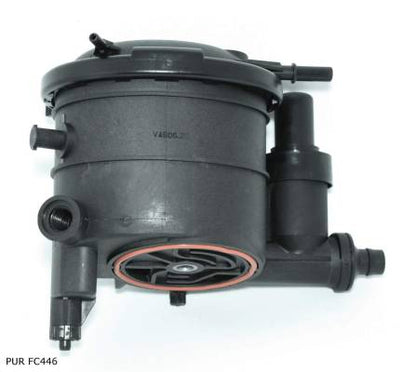 Boîtier complet de filtre à carburant Purflux FC446 pour Citroën et Peugeot 1.9 D DW8 — PUR FC446 — vue 1