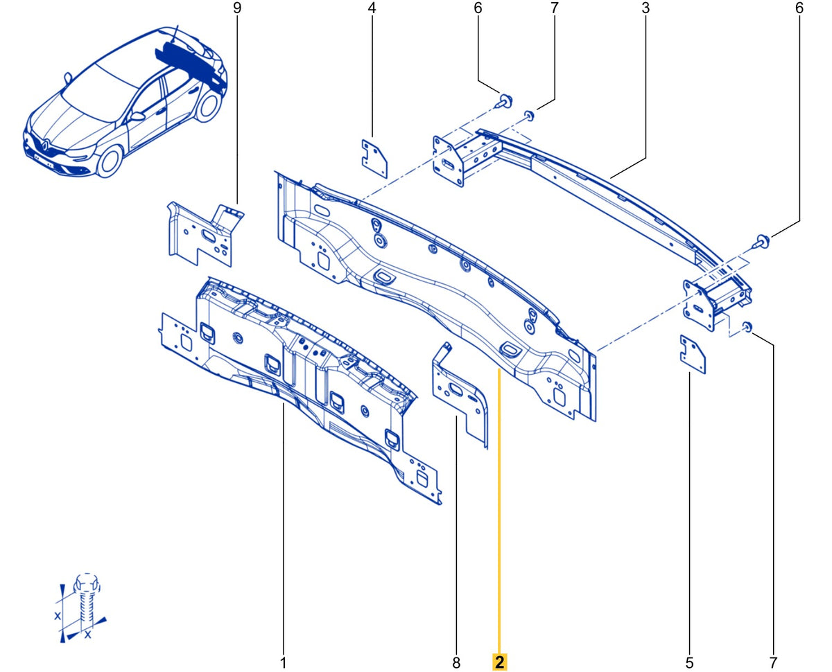 Jupe arrière de carrosserie pour Renault Mégane IV berline hybride rechargeable — vue 1
