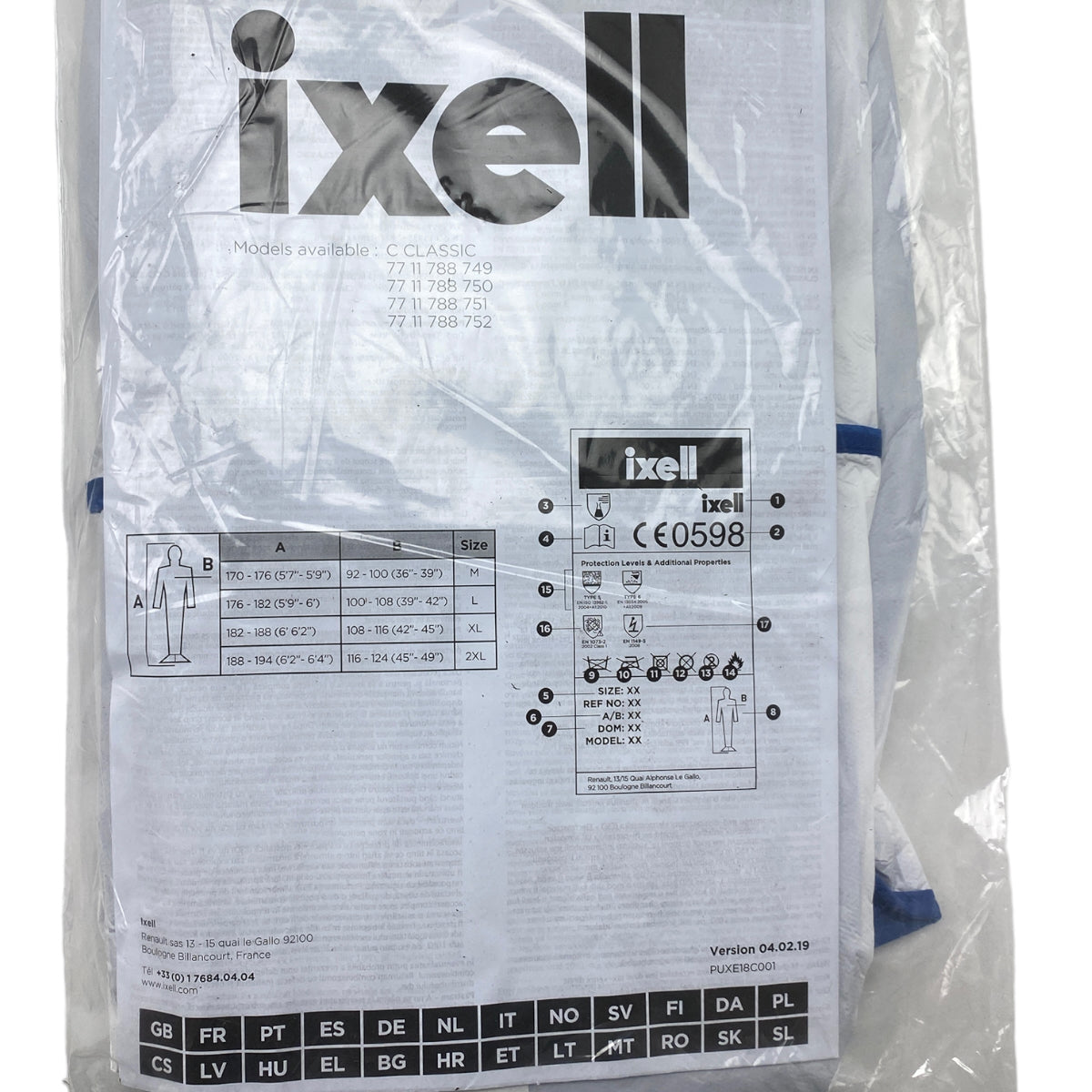 Pièce d’origine — Lot de 5 combinaisons de peinture IXELL Renault, taille L – 7711788750