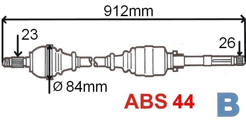 ARBRE DE TRANSMISSION.RENAULT MEGANE 1.6 16V 0 7711135417.