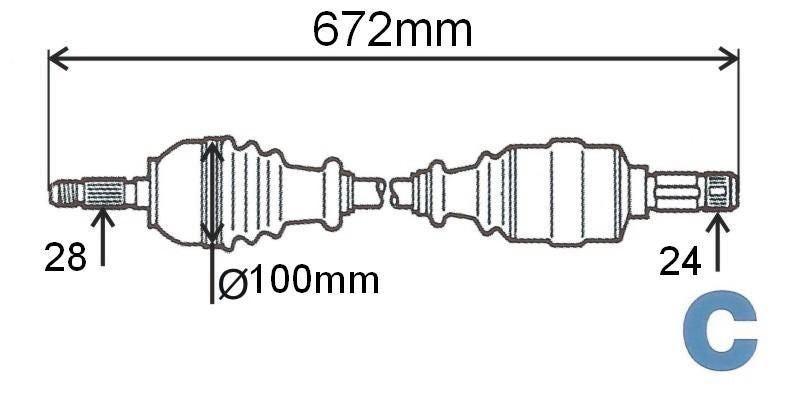 ARBRE DE TRANSMISSION.PEUGEOT 407 1.6HDI 2.0 0 3272.GG 3272GG.