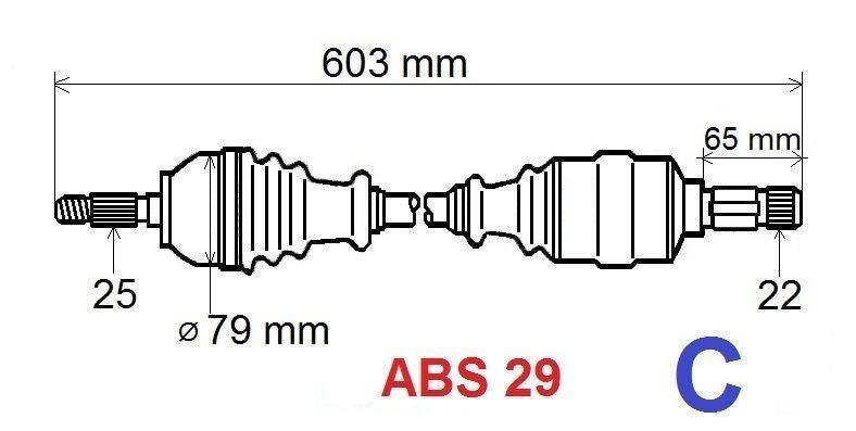 ARBRE DE TRANSMISSION.CITROEN XSARA 1.4/1.6 16 3272.1F 32721F.