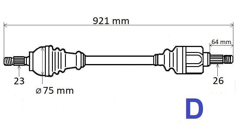 ARBRE DE TRANSMISSION.RENAULT CAPTUR 0.9TCE 16 391007556R.