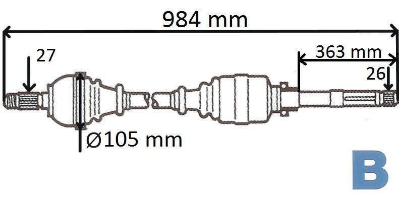 ARBRE DE TRANSMISSION.RENAULT LAGUNA II 2.2DCI 7711134776.