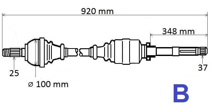 ARBRE DE TRANSMISSION.CITROEN C4,PEUGEOT 307 2.0HDI 3273.LX 3273LX.