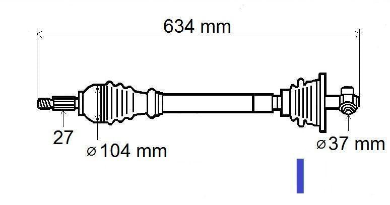 ARBRE DE TRANSMISSION.RENAULT TRAFIC II 2.5DCI 7711135441.