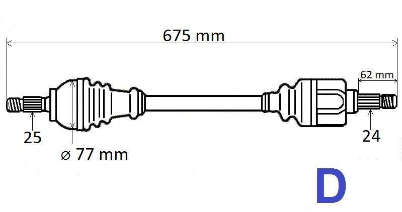 ARBRE DE TRANSMISSION.CITROEN C4 III,C4 X,DS3 9836235280.