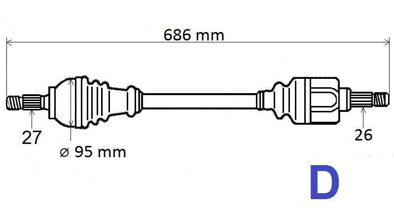ARBRE DE TRANSMISSION.RENAULT LATITUDE 1.5DCI 8200908694.