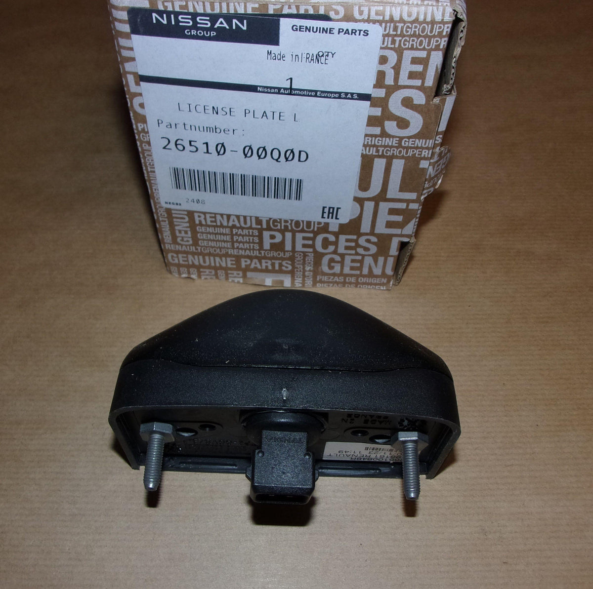 VEILLEUSE DE PLAQUE.RENAULT MASTER III 2651000Q0D.