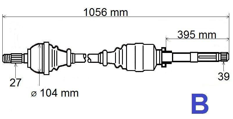 ARBRE DE TRANSMISSION.RENAULT TRAFIC II 2.5DCI 7711135440.