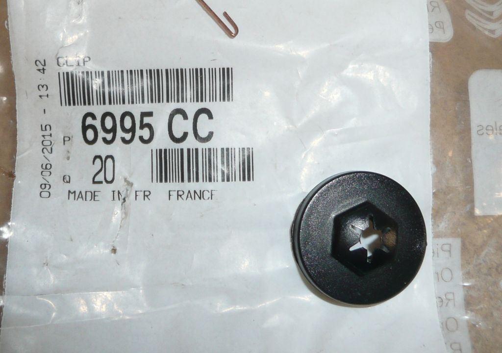 AGRAFFE CACHE SOUS MOTEUR CITROEN C3 PLURIEL 6995.CC 6995CC.
