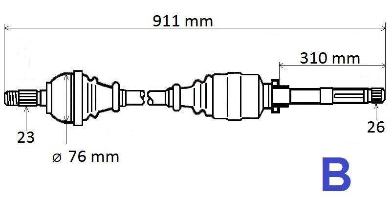 ARBRE DE TRANSMISSION.RENAULT CLIO IV 1.5DCI 1 391008239R.