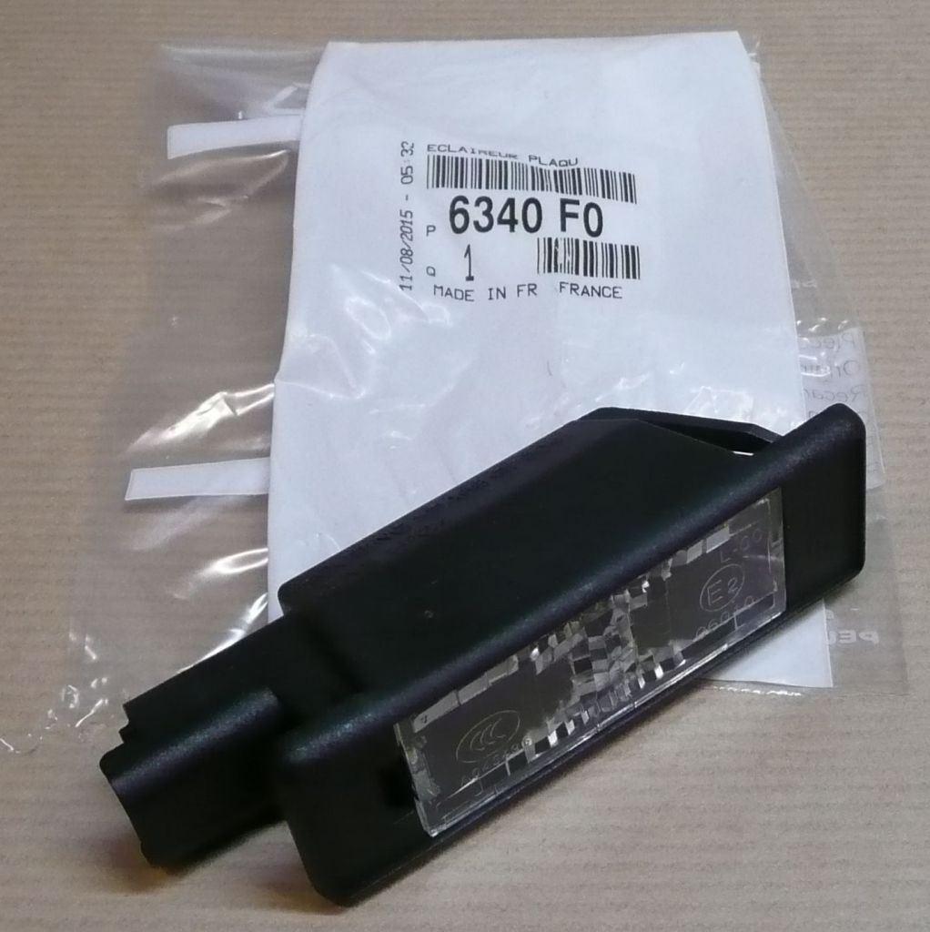 VEILLEUSE DE PLAQUE.CITROEN DS3,DS5 PEUGEOT 301,308, 6340.F0 6340F0.