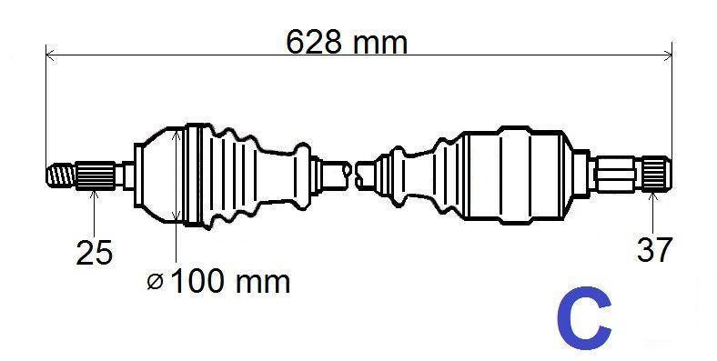 ARBRE DE TRANSMISSION.CITROEN C5 2.0/2.2HDI 01 3272.1V 32721V.