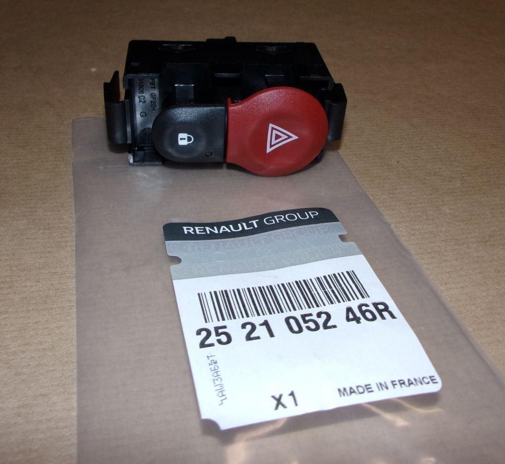BOUTON DE FEUX DE DÉTRESSE RENAULT KANGOO II 252105246R.