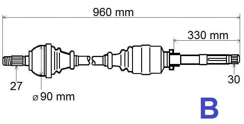 ARBRE DE TRANSMISSION.RENAULT LAGUNA III 2.0DC 8200786810.