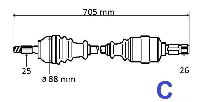 ARBRE DE TRANSMISSION.RENAULT CAPTUR 1.2TCE/1. 391016491R.
