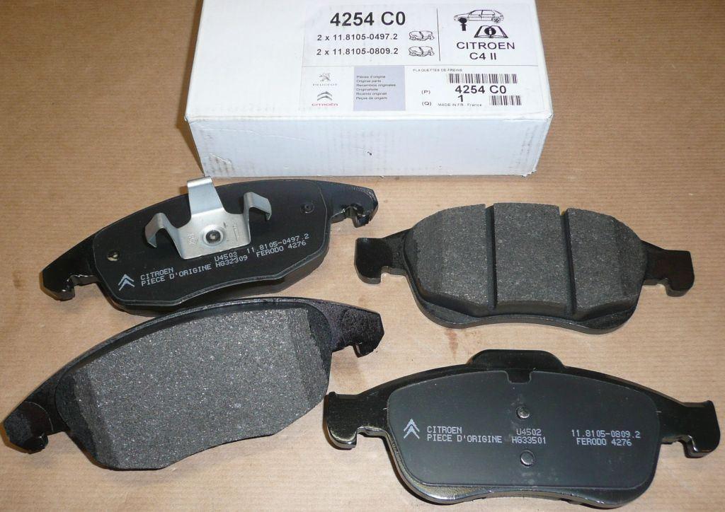 PLAQUETTE DE FREIN.CITROEN BERLINGO,C4 II,DS4 4254.C0 4254C0.