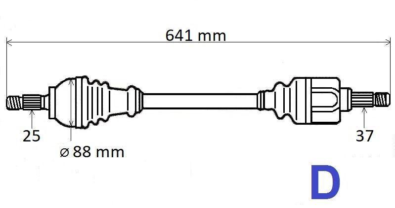 ARBRE DE TRANSMISSION.CITROEN DS3,PEUGEOT 2008 II 18 9825384180.