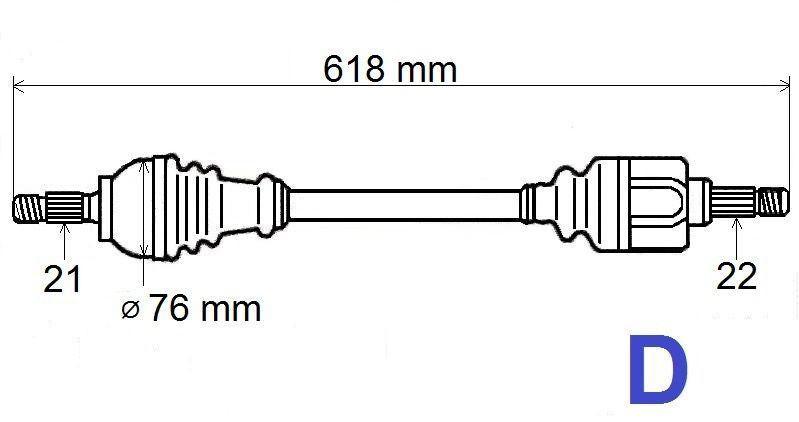 ARBRE DE TRANSMISSION.PEUGEOT 106,CITROEN AX,SAXO 1. 3272.3J 32723J.