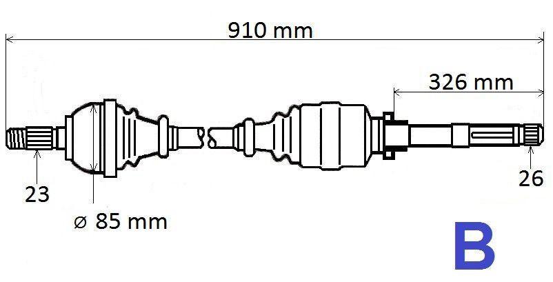 ARBRE DE TRANSMISSION.RENAULT CLIO IV 1.2TCE 1 391006653R.