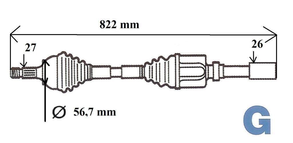 ARBRE DE TRANSMISSION.RENAULT LAGUNA II 1.9DCI 7711135353.