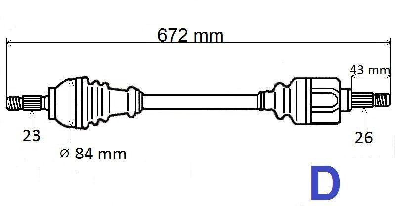 ARBRE DE TRANSMISSION.RENAULT MEGANE II 1.6/2. 8200531911.