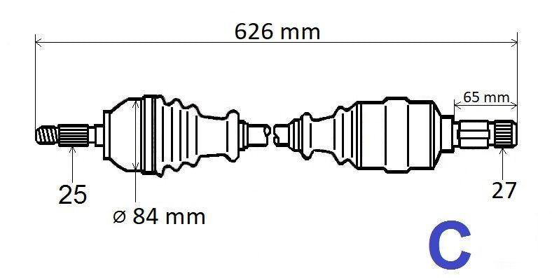 ARBRE DE TRANSMISSION.RENAULT CAPTUR II 1.3TCE 391019506R.