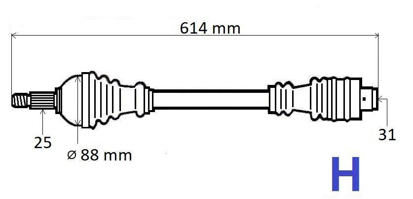 ARBRE DE TRANSMISSION.DACIA DUSTER II 4X4 1. 8201505583.