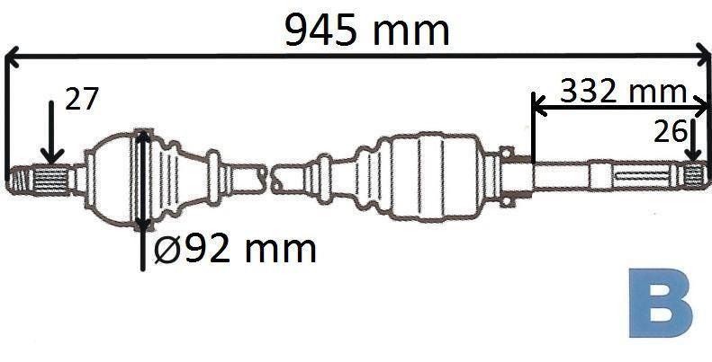 ARBRE DE TRANSMISSION.RENAULT LAGUNA III 2.0 1 8200618166.