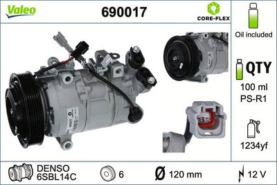 Compresseur, climatisation — Valeo 690017