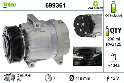 Compresseur, climatisation — Valeo 699361