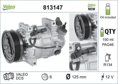 Compresseur, climatisation — Valeo 813147