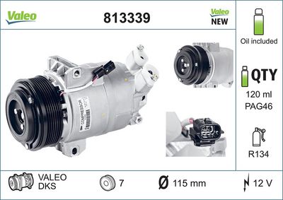 Compresseur, climatisation — Valeo 813339