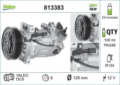 Compresseur, climatisation — Valeo 813383